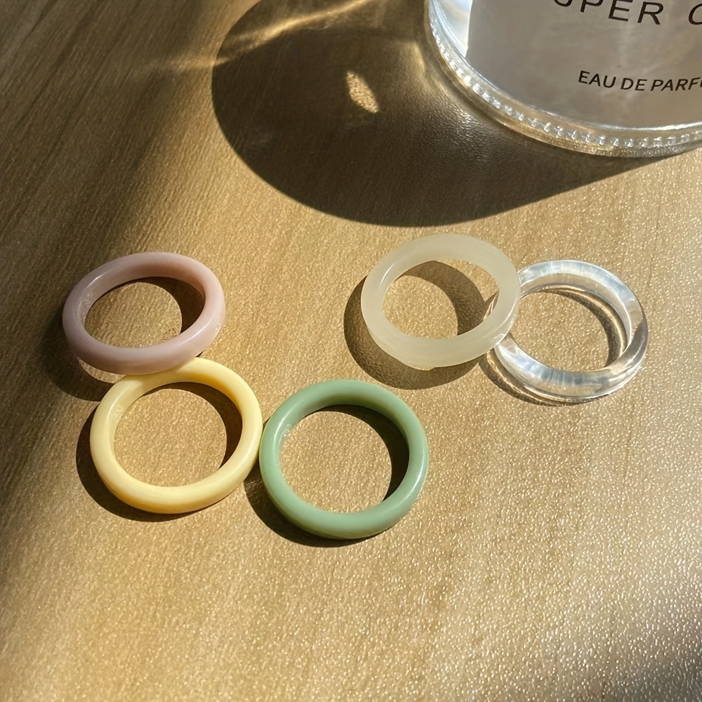 Colorful Five-piece Ring Set